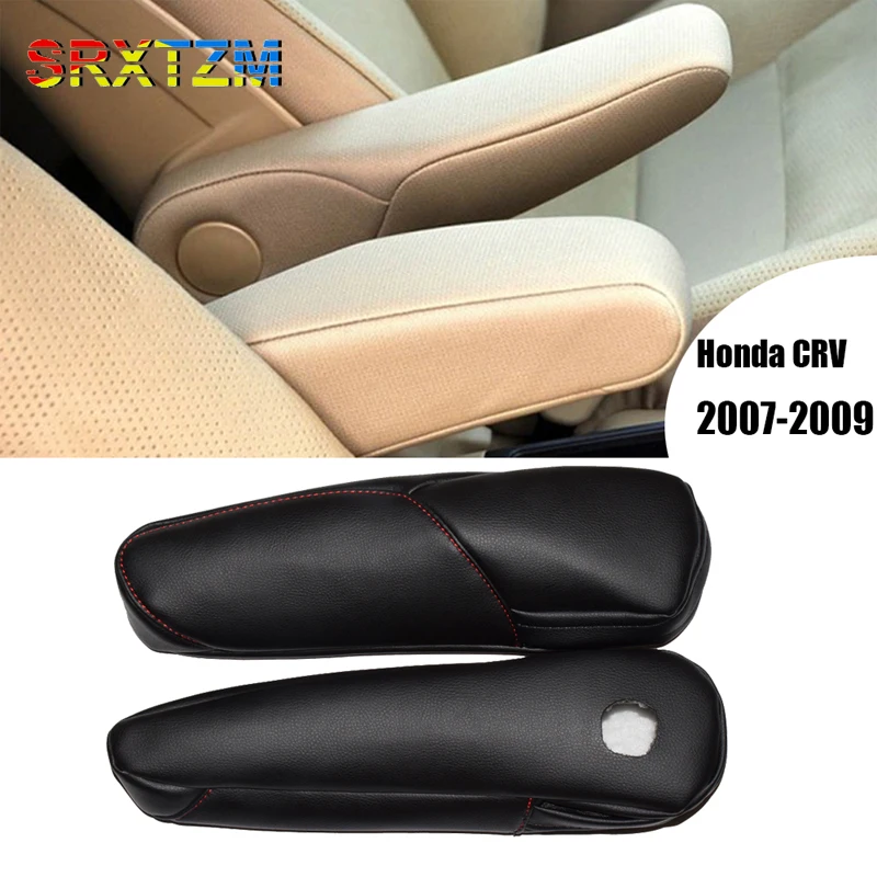 For Honda CRV 2007 2008 2009 Microfiber Leather Driver Passenger Side Seat Armrest Handle Decor Cover Protection Trim