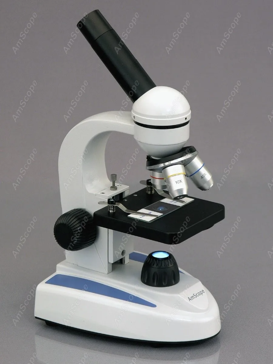 Biological Compound Microscope--AmScope Supplies 40X-640X Student Kids Metal Frame Glass Optics Biological Compound Microscope