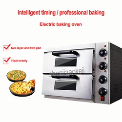 Commercial thermometer Electric double pizza oven/mini baking oven/bread/cake toaster hot Plate Oven WL002 220v 3kw 1PC