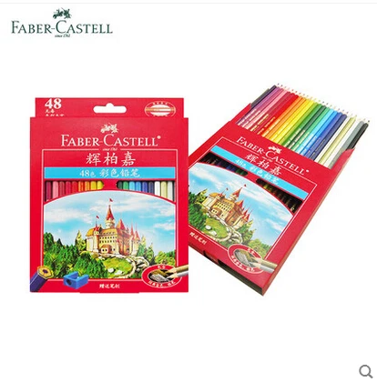 Faber Castell 12 24 36 48 60 72 100 Classic Oily Color Pencil Red Box Doodle Colored Pencils Professional Drawing Pencil Set