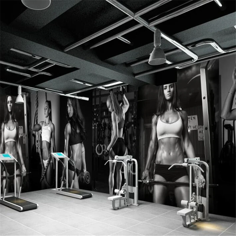 wellyu Gym sexy beauty black and white photo wall background wall custom large mural green wallpaper papel de parede