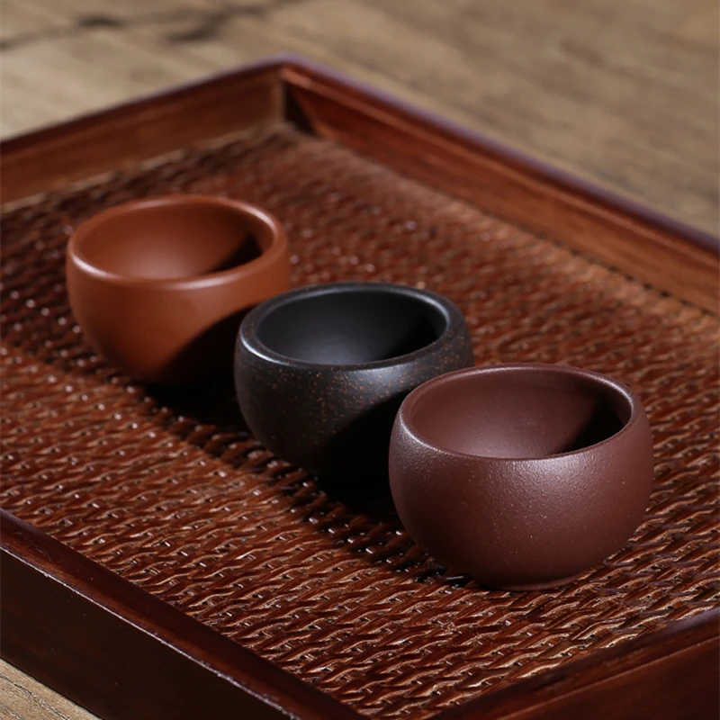 6pcs/lot authentic yixing zisha tea cup marked purple grit / dahongpao clay / black galaxy clay cup of tea Chinese small cups