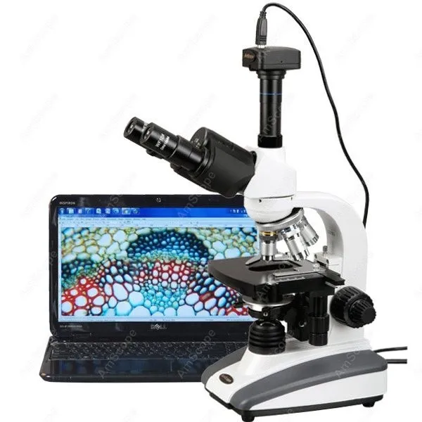 Biological Compound Microscope--AmScope Supplies 40X-2000X Biological Compound LED Microscope + 1.3MP Digital Camera