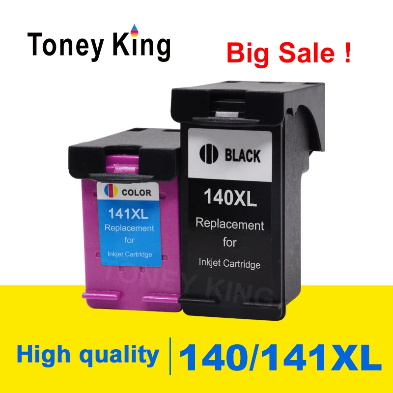 Toney King Ink Cartridge Compatible for HP 140 141 XL for C4583 C4283 C4483 C5283 D5363 Deskjet D4263 D4363 C4480 Printer