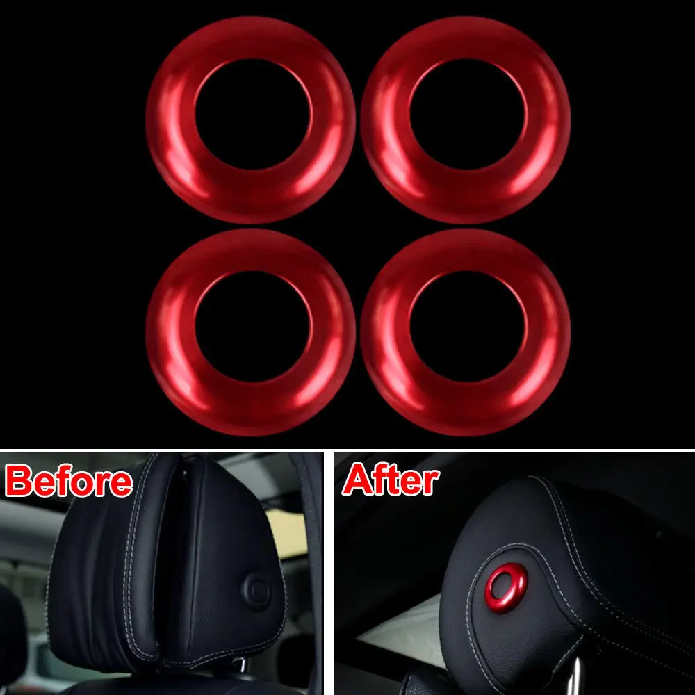 2Pcs ABS Seat Headrest Adjust Knob Cover Trim Car Styling Sticker For Benz C Class GLC200 GLC260 GLC300 C180L C18K C200 C200L