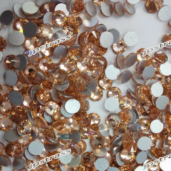 Non hot-fix nail stones size 5mm lt  topaz color with  1440 pcs each pack ;flat back non hot fix crystal directly sale