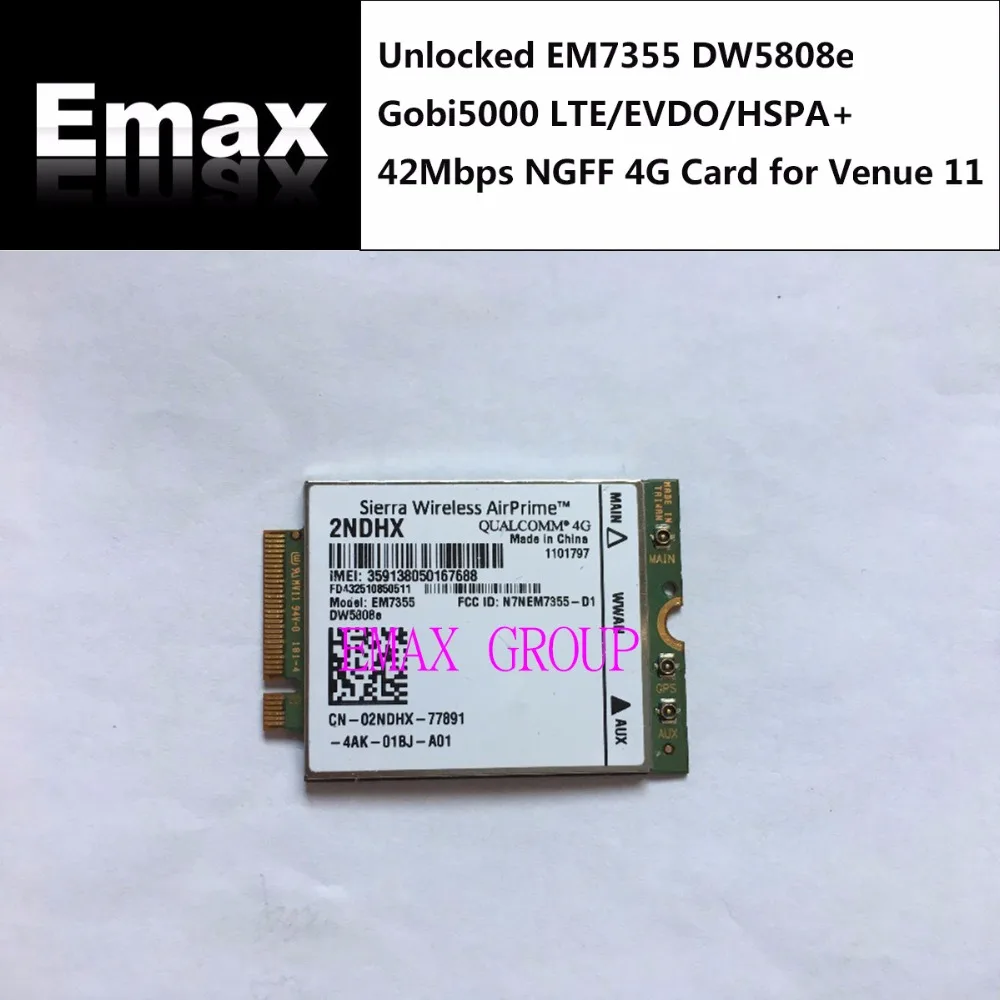 ロック解除em7355-dw5808e-gobi5000-lte-evdo-hspa-42mbps-ngff-4グラムカード会場11-jinyushi在庫