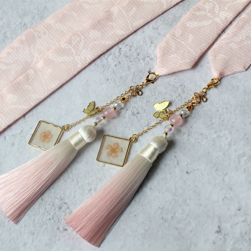 Hanfu ผมโบราณสไตล์ Gradient Tassel ผมสไตล์สาว Tiara อุปกรณ์เสริมผม Band