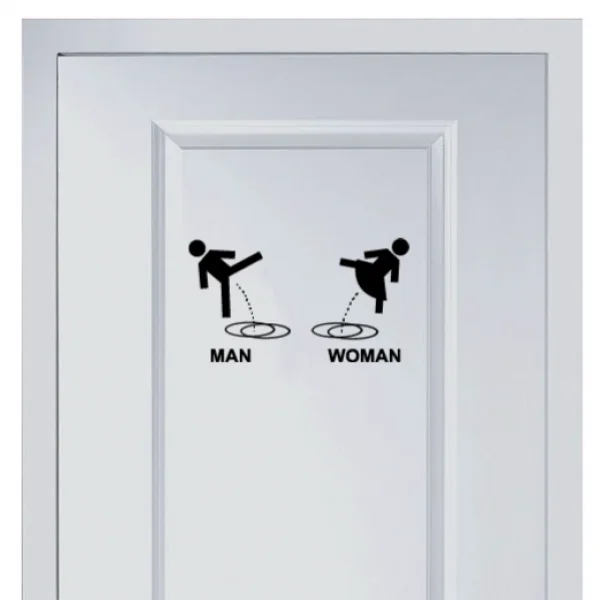 

Funny Marks for Man and Woman's Toilet Sticker Vinyl Fashion for Shop Office Home Cafe Hotel Toilets Door Decor Wall Stickers