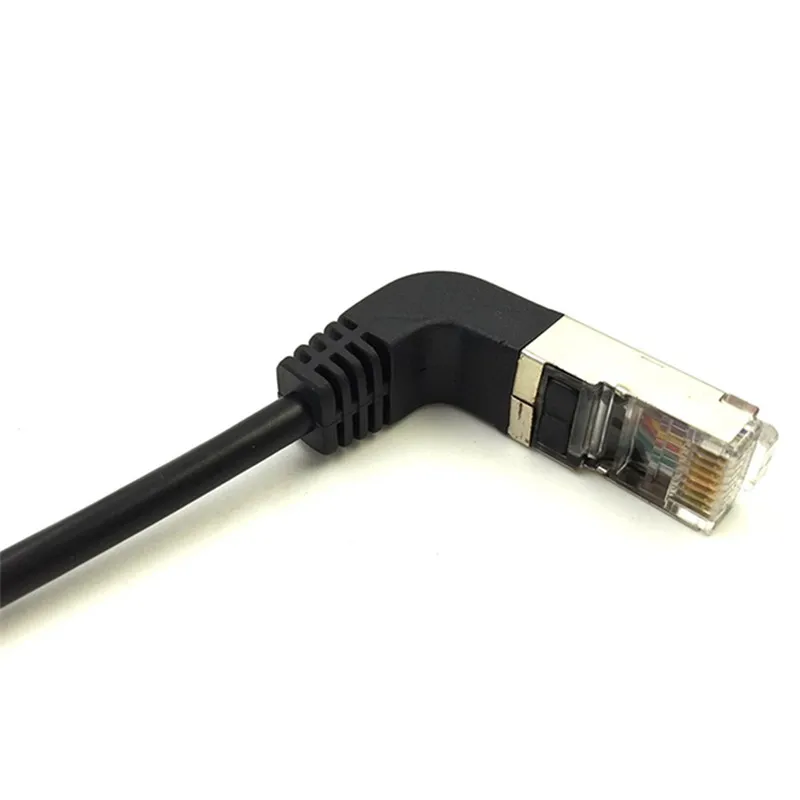 كابل شبكة إيثرنت RJ45 Lan سلك التصحيح 0.4 متر 1 متر 2 متر 3 متر 5 متر زاوية الكوع أسفل وأعلى بزاوية 90 درجة cat5e 8P8C FTP STP UTP Cat 5e