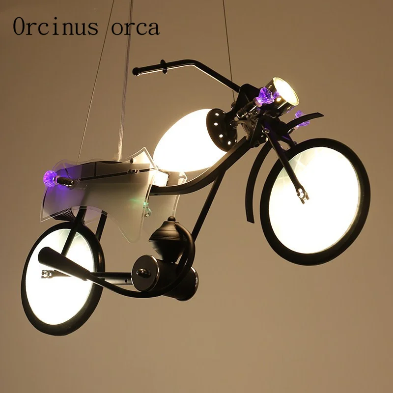 

Industrial air chandelier creative personality motorcycle chandelier children's room boys bedroom restaurant Chandelier