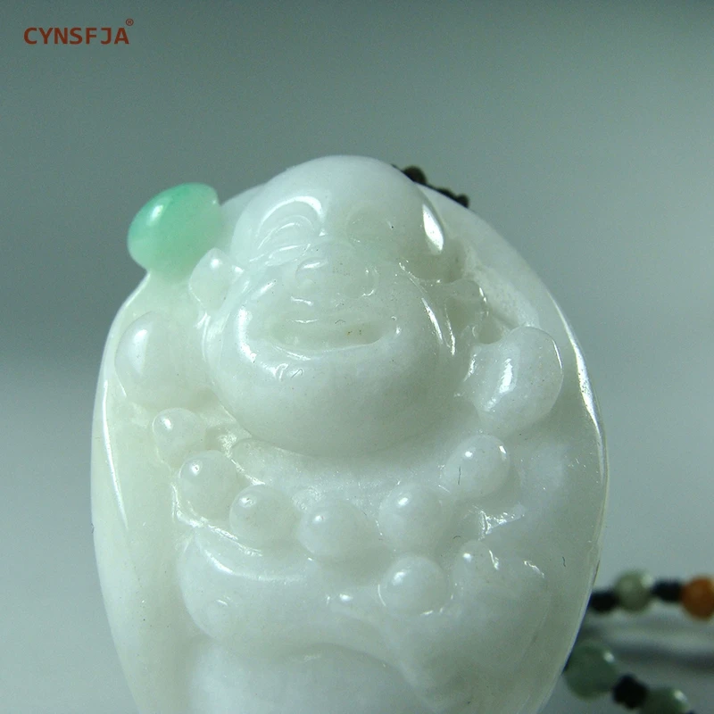 CYNSFJA Real Rare Certified Natural Grade A Burmese Jadeite Lucky Amulet Buddha Jade Pendant Hand Carved High Quality Bless Gift