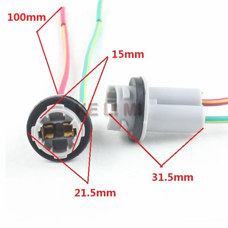 KELIMI 4 Pieces T10 W5W LED Light Wire Harness holder Connector t10 led Extension Adapters Socket Plug car styling