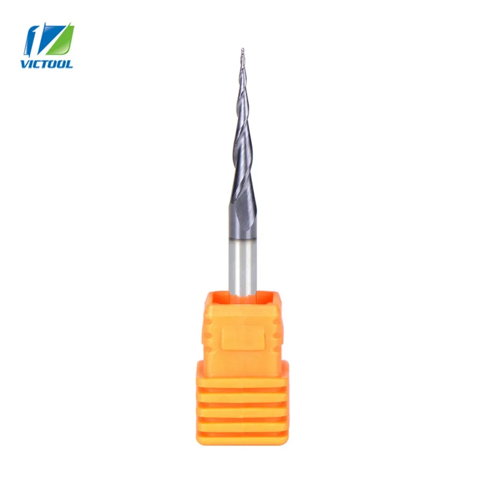 4pcs/lot Tapered Ball Nose End Mill D4*20.5*50L*2F HRC55 solid carbide Coated cone cnc milling cutter engraving grinding bit