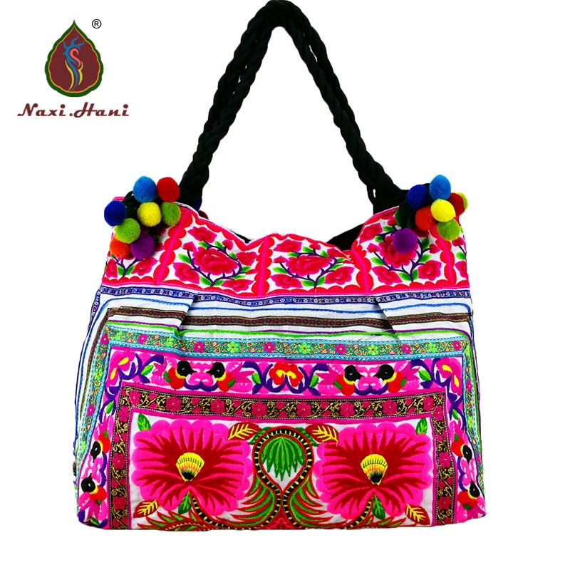 Bohemia large bags for women Naxi.Hani brand Ethnic handmade bag Embroidered canvas women Shoulder bags Vintage totes bag