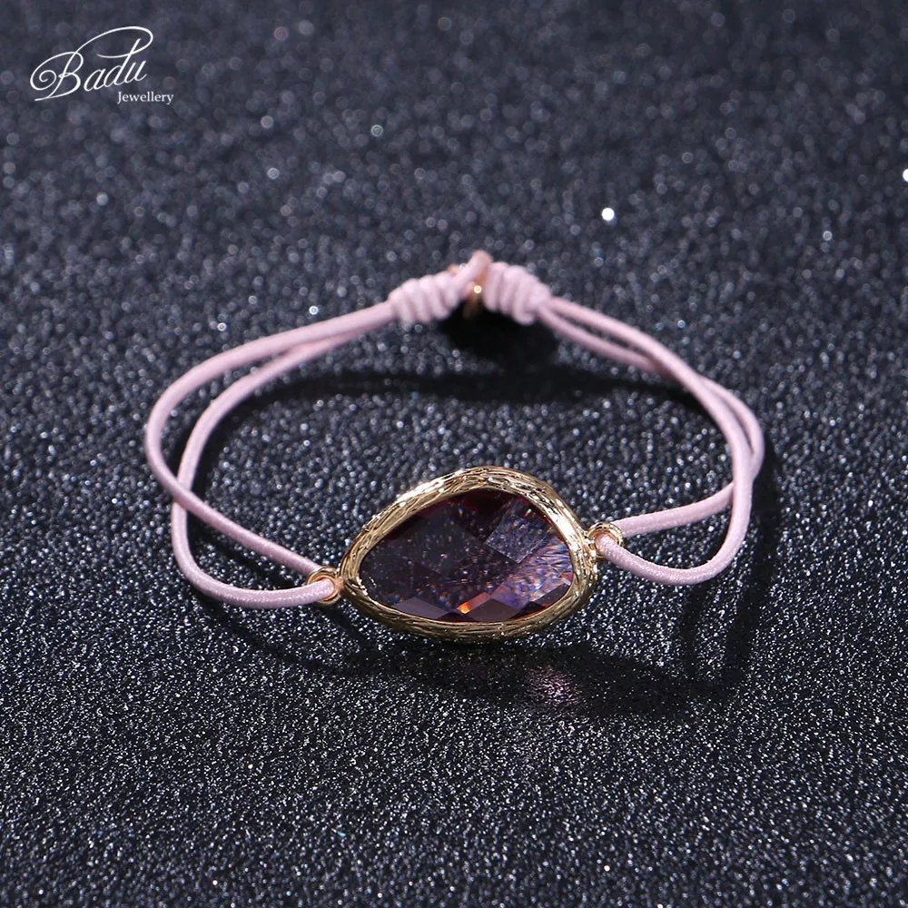 Badu Elastic String Bracelet Crystal Charming for Women Stone Beads Adjustable Bracelets Fashion Jewelry Gift for Best Friend