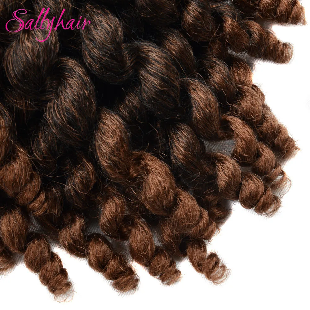 Sallyhair Jumpy Wand Crochet Hair Ombre Crochet Braids Synthetic Braiding Curly Crochet Twist Hair Extensions 8Inch Hair