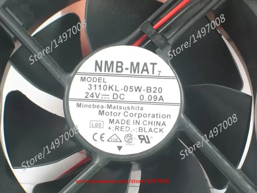 NMB-MAT 3110KL-05W-B20 L00 DC 24V 0.09A 2 Dây 80X80X25Mm Máy Chủ Quạt Làm Mát