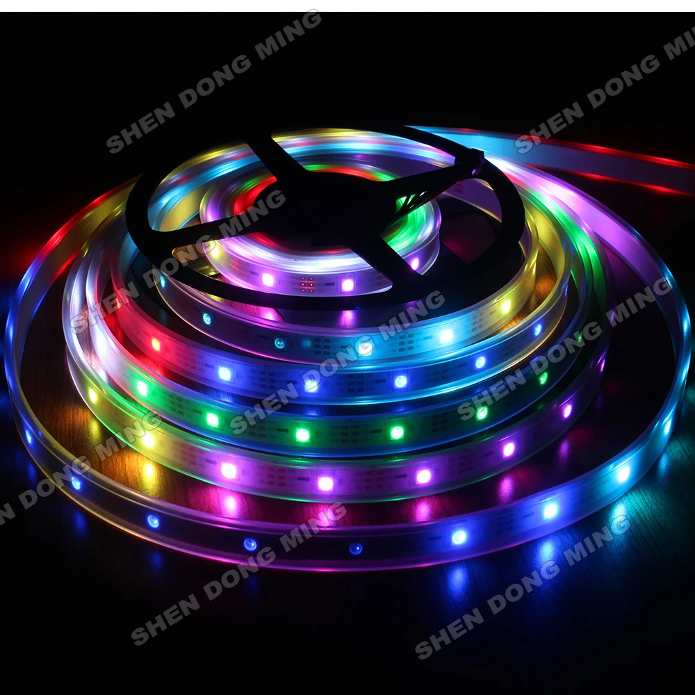 Waterproof IP67 digital led strip pixel Changeable color RGB led strip Light SMD 5050 WS2811 60led/m 20IC Flexible led ribbon15M