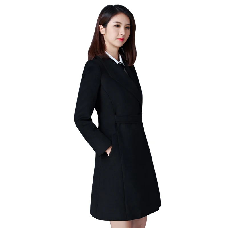 

High-quality woolen windbreaker new slim slimming professional wear overalls women's woolen fashion temperament tooling TB181130