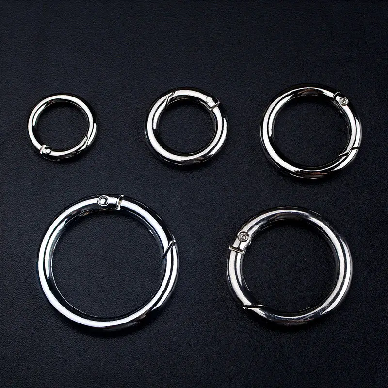 QOONG 5 Pieces High Quality Open Loop Keychain Men Women Spring Buckle Key Chain Key Ring Creative Accessories Keyrings Q09