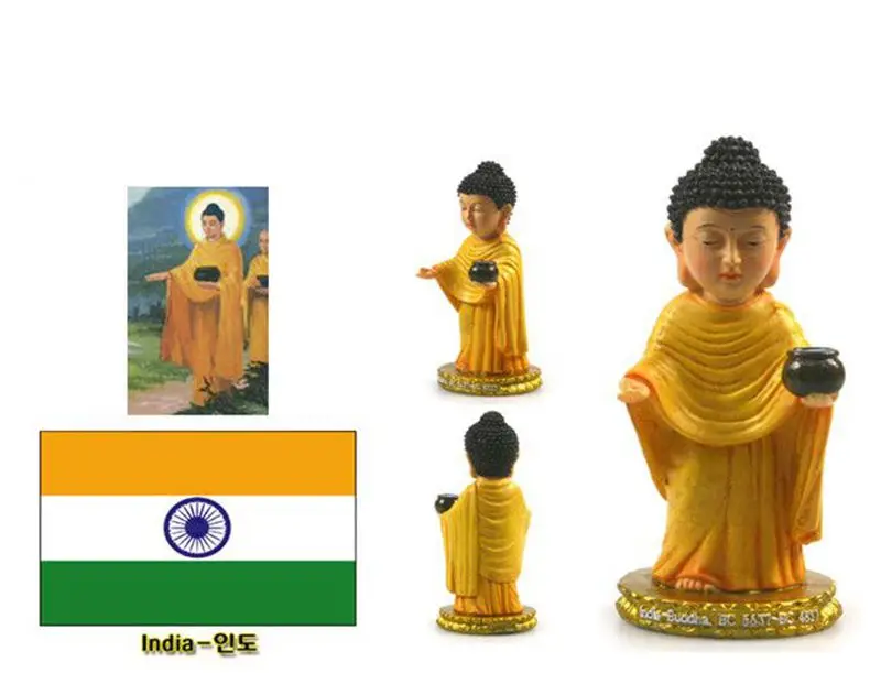 Hand-painted India Sakyamuni Creative Resin Crafts World Celebrity Statue Tourism Souvenir Gifts Collection Home Decortion