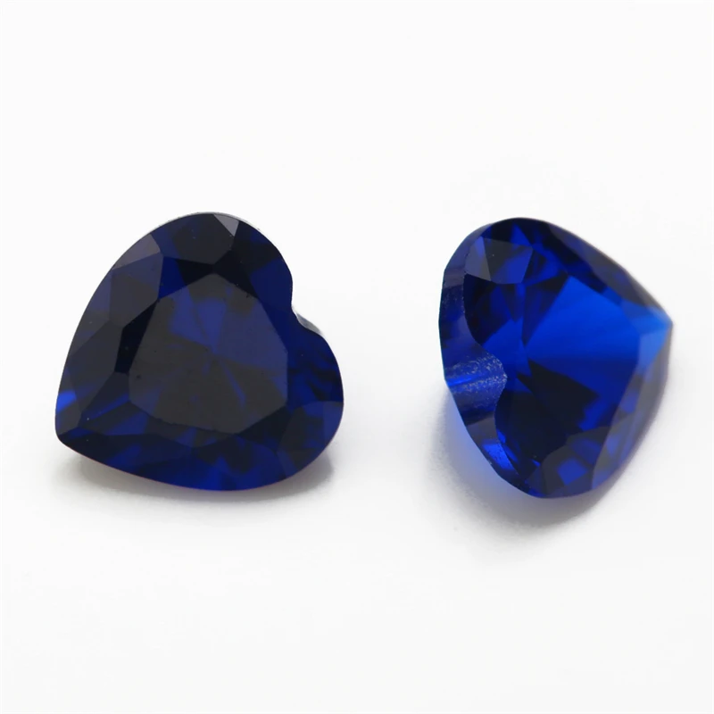 Herzförmige Synthetische Spinell-Edelsteine Blaue Lose Steine 3x3mm bis 10x10mm für Schmuckherstellung 106 # 109 # 112 # 113 # 114 # 120 # – Detail 2
