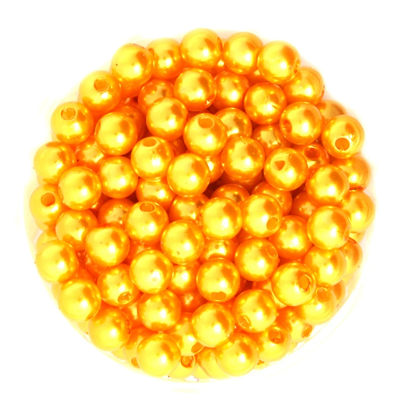 Gold Color Round Approx 260pcs/lot 8mm Dia. Imitation Plastic Pearl Beads Wholesale for You to DIY CN-BSG01-03GD