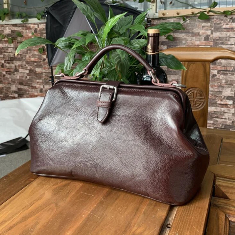 Brand Design Women Handbag High Quality Genuine Leather Long Strap Doctor Shoulder Bags Fashion Natural Cow Skin Women Tote Bags