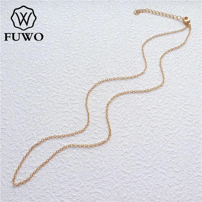 

FUWO Wholesale Brass Round O Chain Necklaces High Quality Anti-Tarnish Golden Dipped Chain For Jewelry Making 1.5*2.0mm NC001