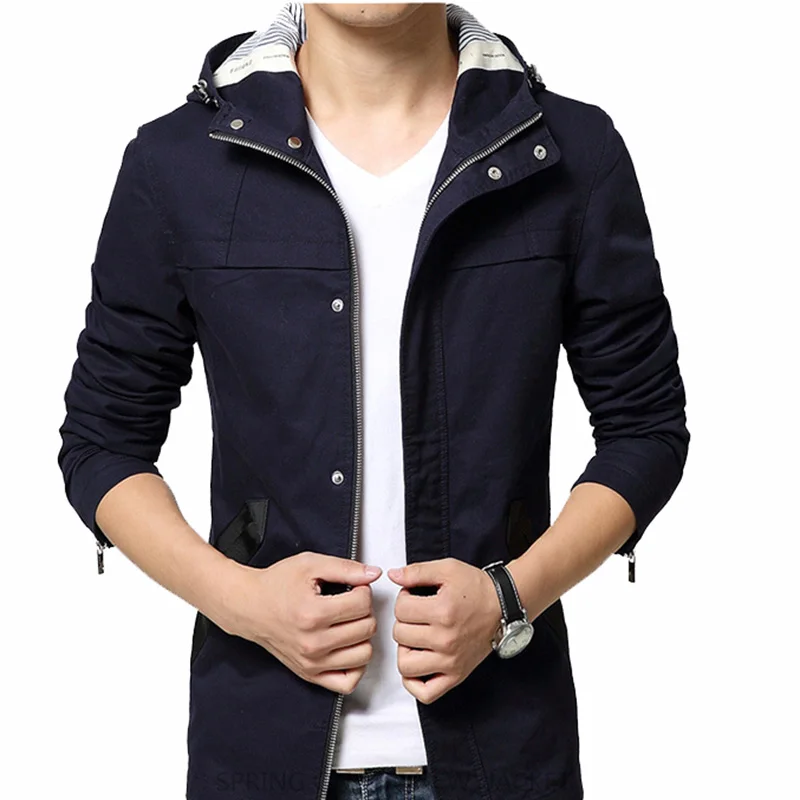 ZOOB MILEY-chaquetas y abrigos informales para hombre, ropa de talla grande, M-XXXXL, de algodón, con cremallera, color caqui sólido, de alta calidad