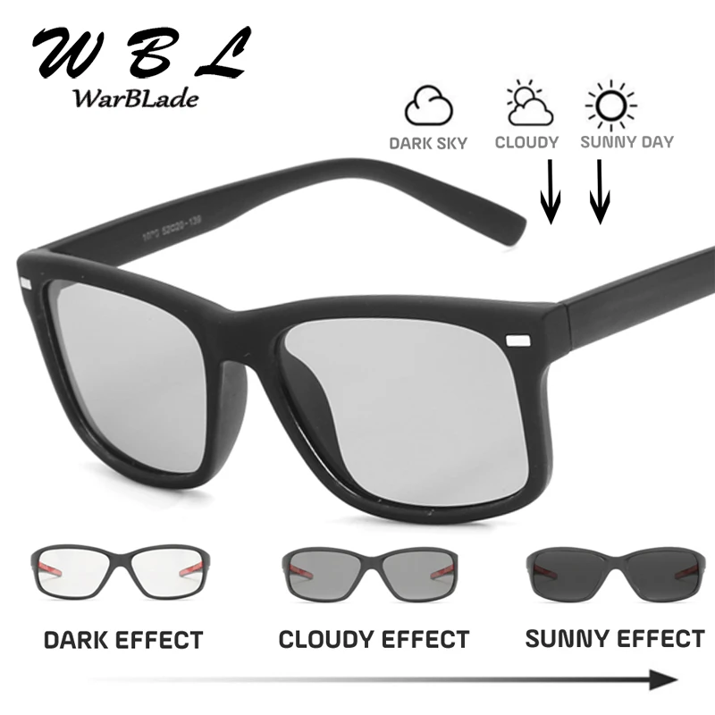 

WarBLade New Men Driving Small Lens Polarized Photochromic Sunglasses Chameleon Glasses Women Sunglass Goggles 2019