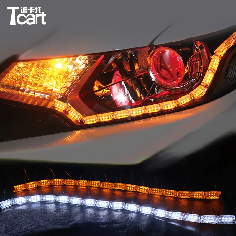 Tcart LED Knight Rider Strip Light for Toyota Highlander Camry corolla Reize crown Prado Prius DRL Flowing Turn Signal Lights