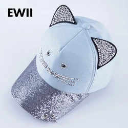 Girl brand baseball cap with rings women snapback hip hop hat gorras mujer girl rhinestone caps women trucker hats casquette