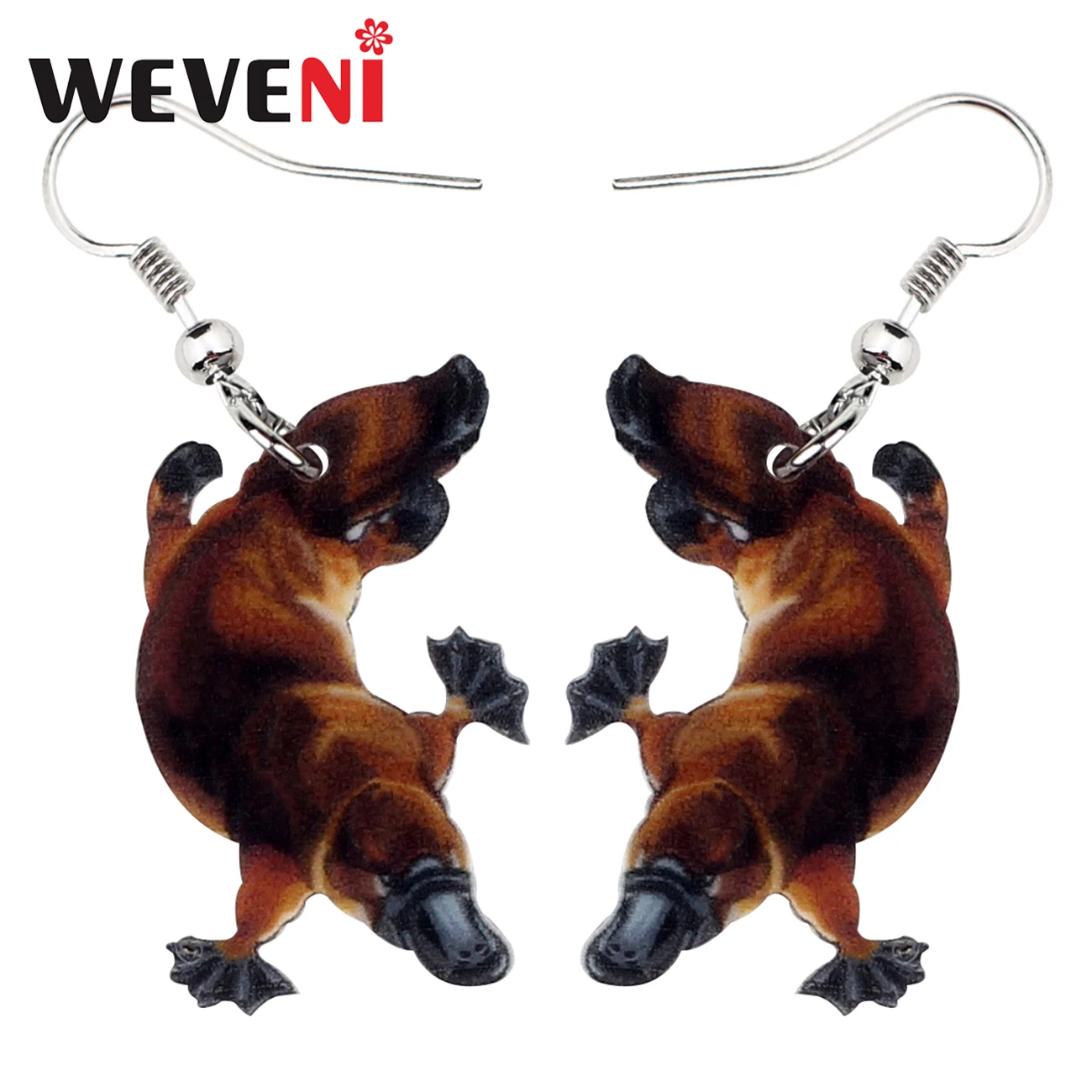 WEVENI Acrylic Australian Platypus Duckbill Duckmole Earrings Drop Dangle Novelty Animal Jewelry For Women Girl Charms Wholesale