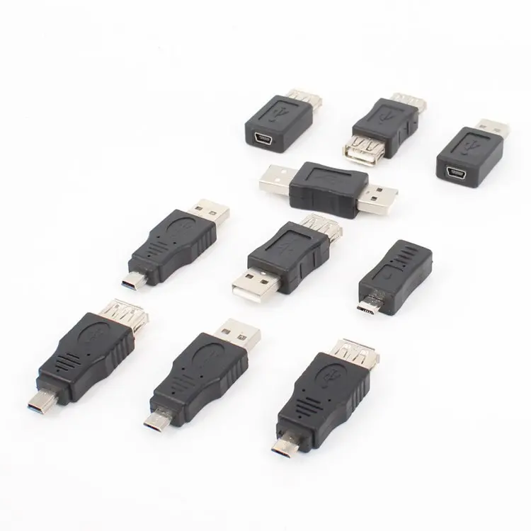 NEW 10pcs/set USB OTG Adapter Connector 5Pin Changer Adapter Converter USB Male to Female Micro USB Mini USB Adapter Converter