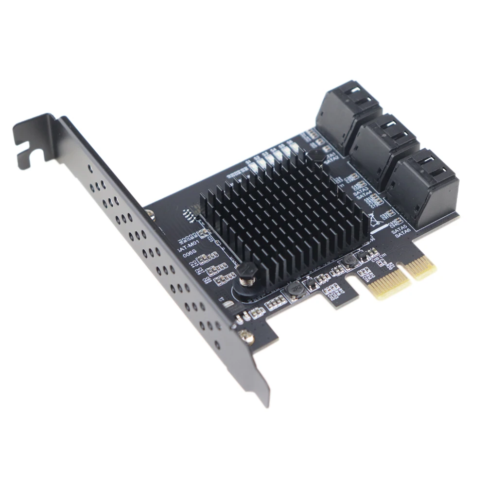 

PCIe 2.0 x1 to SATA III 6 Ports Adapter Card Marvell Chipset Non-Raid For IPFS Hard Drive Mining and Adding SATA 3.0 Devices