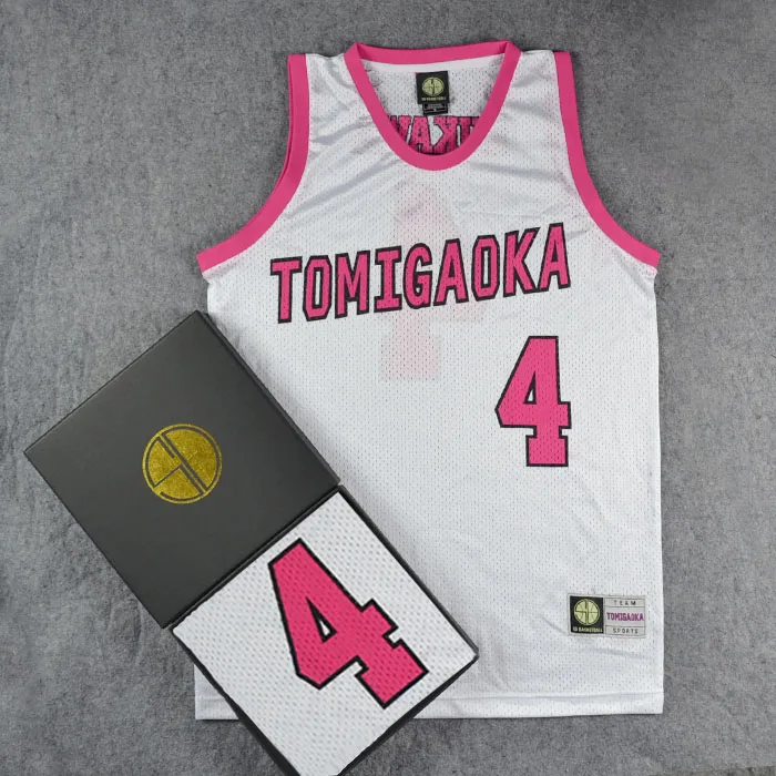 Cosplay traje de basquete jérsei no.4 rukawa tomigaoka escola camisa da equipe de basquete masculino basquete esportes tanque topos