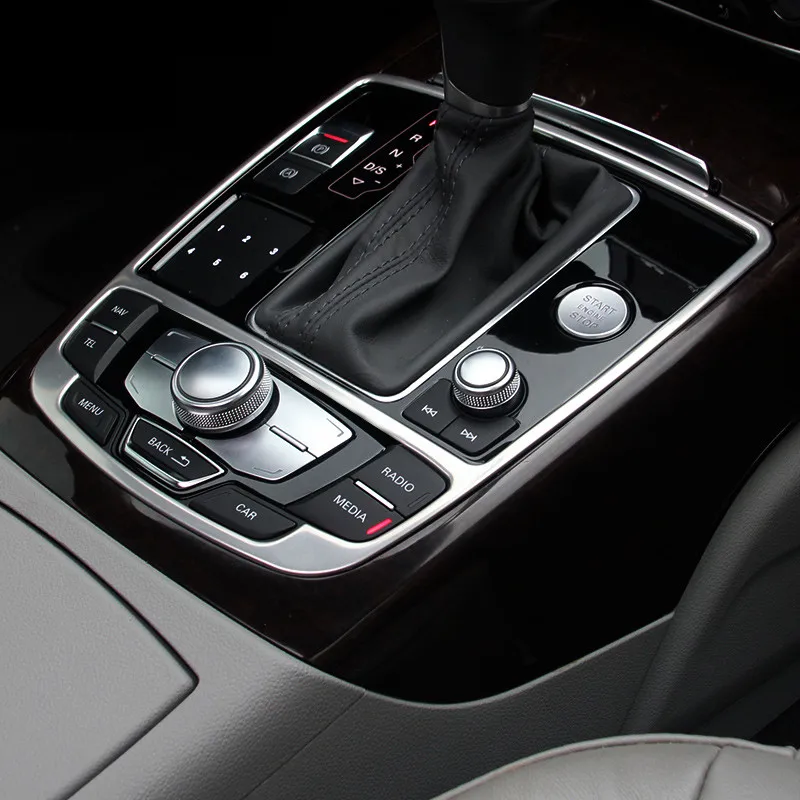 Center Console Gear Shift Frame Decoration Cover Trim For Audi A6 C7 2012-2018 Stainless Steel Car Interior Accessories
