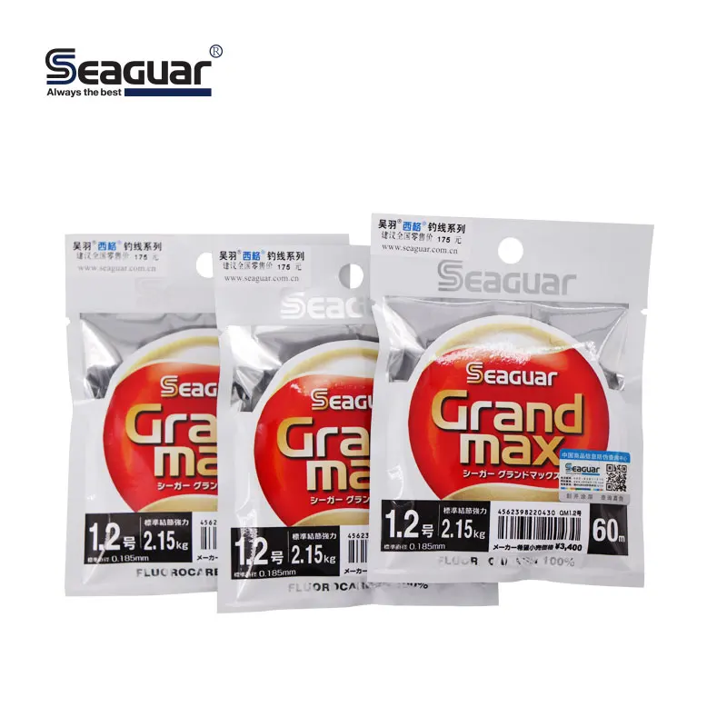 SEAGUAR Fishing Line Grandmax MAX 60M 100% FLUOROCARBON Fishing Line 0.65KG-13KG Power Good Light Transmission Wear resistant