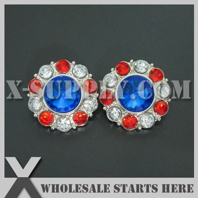 

Color Option: RB1006AM #137~#150 Round Acrylic Rhinestone Button with Shank in Silver Base for Flower Center