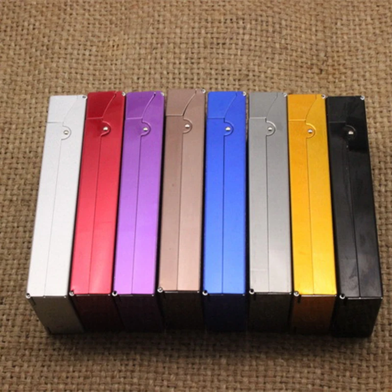 1Pcs Thin Fashion Pipe Personality Women Cigaret Slim Metal Case Cigarette Box Aluminum Gift Box Smoking Accessories