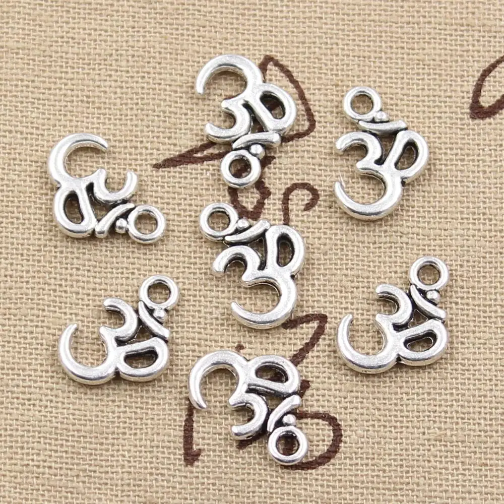 

20pcs Charms Yoga OM 15x10mm Antique Tibetan Bronze Pendant Findings Accessories DIY Vintage Choker Handmade Jewelry