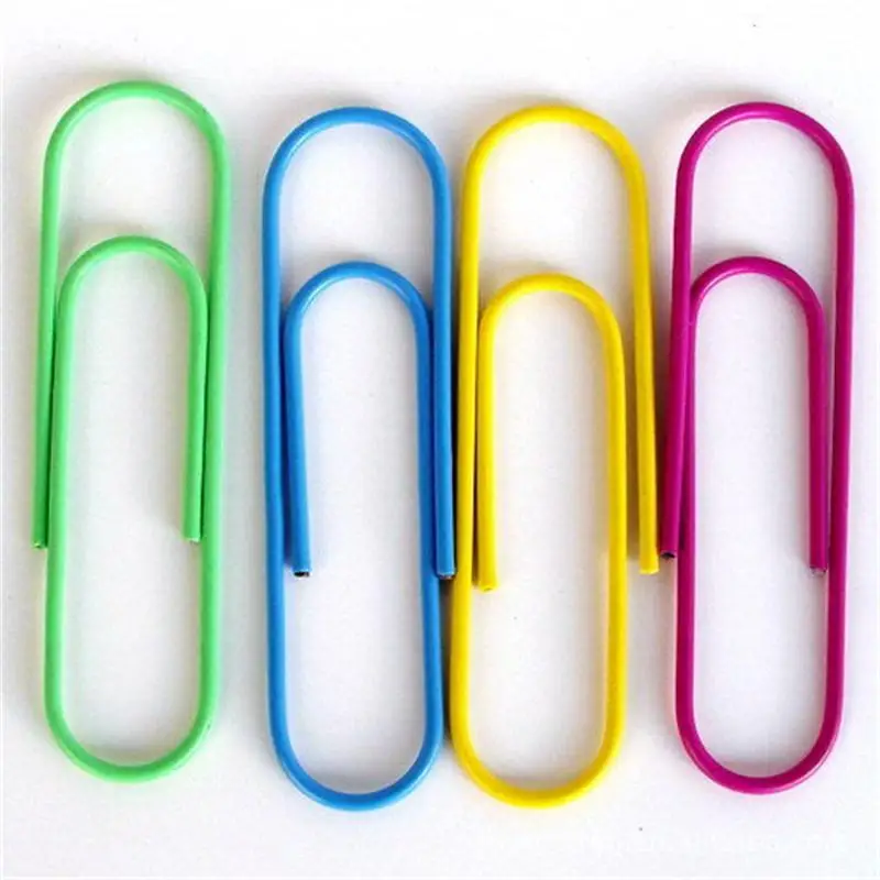 MIX Color Paper Clips Student Stationery Large Metal Clip CUTE Office Accessories BOOKMARK 12Pcs/lot 100MM