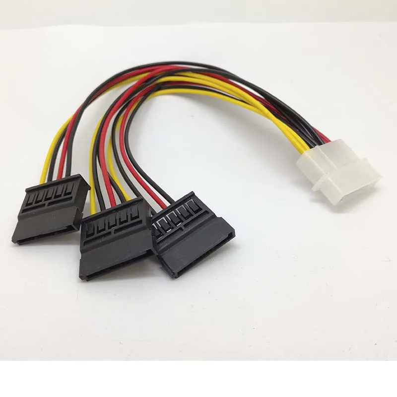 New 4 Pin IDE Molex to 3 Serial ATA SATA Power Splitter Cable connectors new