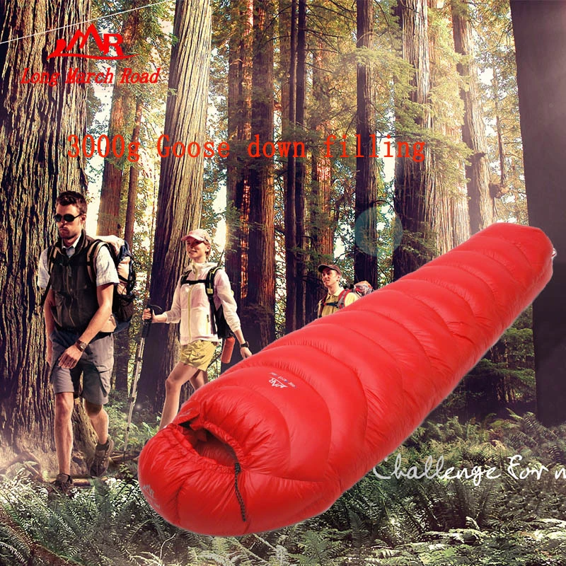 LMR Ultra-Light 3000G Goose Down Filling Outdoor Camping Splicing Mummy Winter Sleeping Bag