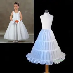 New White Children Petticoat 2018 A-line 3 Hoops Kids Crinoline Bridal Underskirt Wedding Accessories For Flower Girl Dress