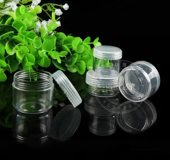 Free Shipping 5g jar empty black/white/clear cream jar 5ml plastic jar loose powder jar lip blam jar,2000pcs/lot