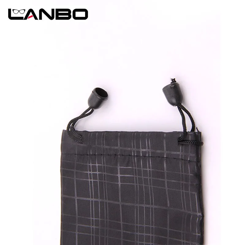 LANBO-bolsa para gafas de sol, estuche de tela suave a cuadros, Color negro, buena calidad, venta al por mayor, 100 unidades por lote