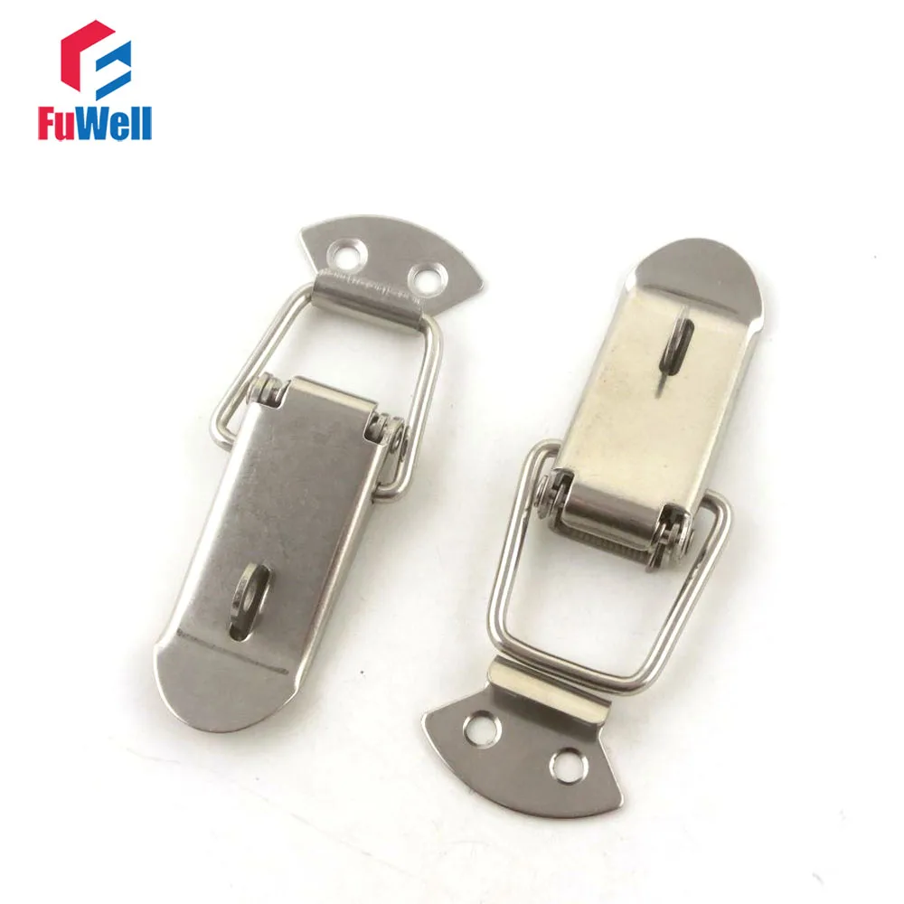 5 Pcs R104 Besi Musim Semi Loaded Tombol Latch Kasus Kotak Kabinet Tombol Hasps Catch Gesper